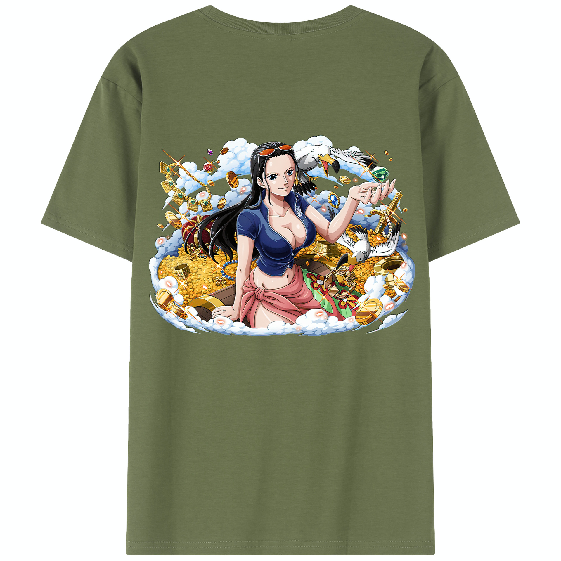 ワンピース ニコ・ロビン ONE PIECE Nico Robin 綿100％半袖Tシャツ（背面プリント）